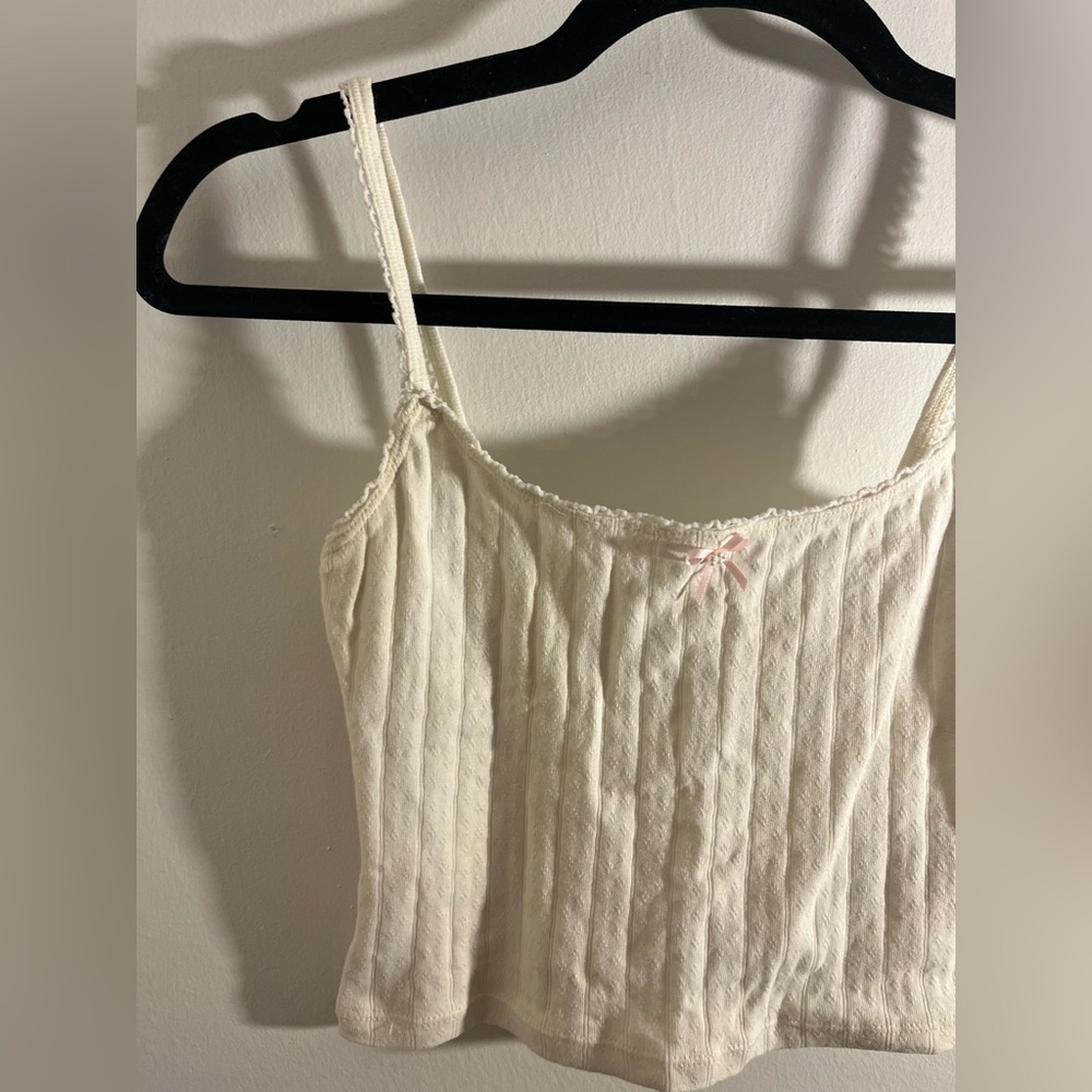 Reformation Cream Camisole with Lace and Bow - Picture 7 of 7